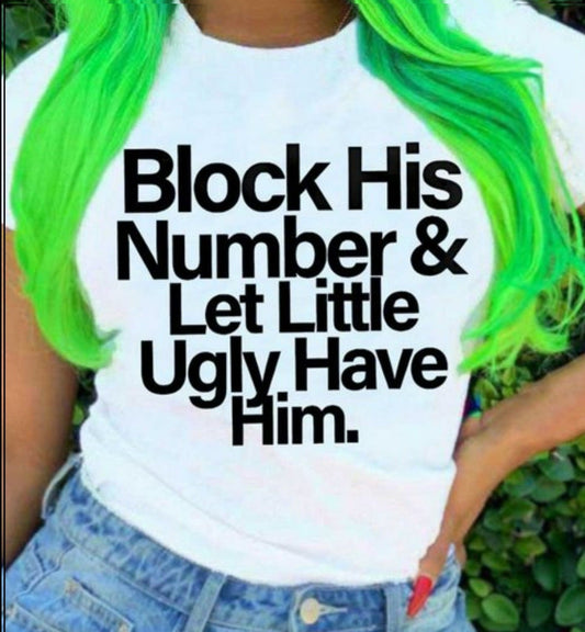 Block His Number Letter T-Shirt - Sheer Sheek Modest Boutique