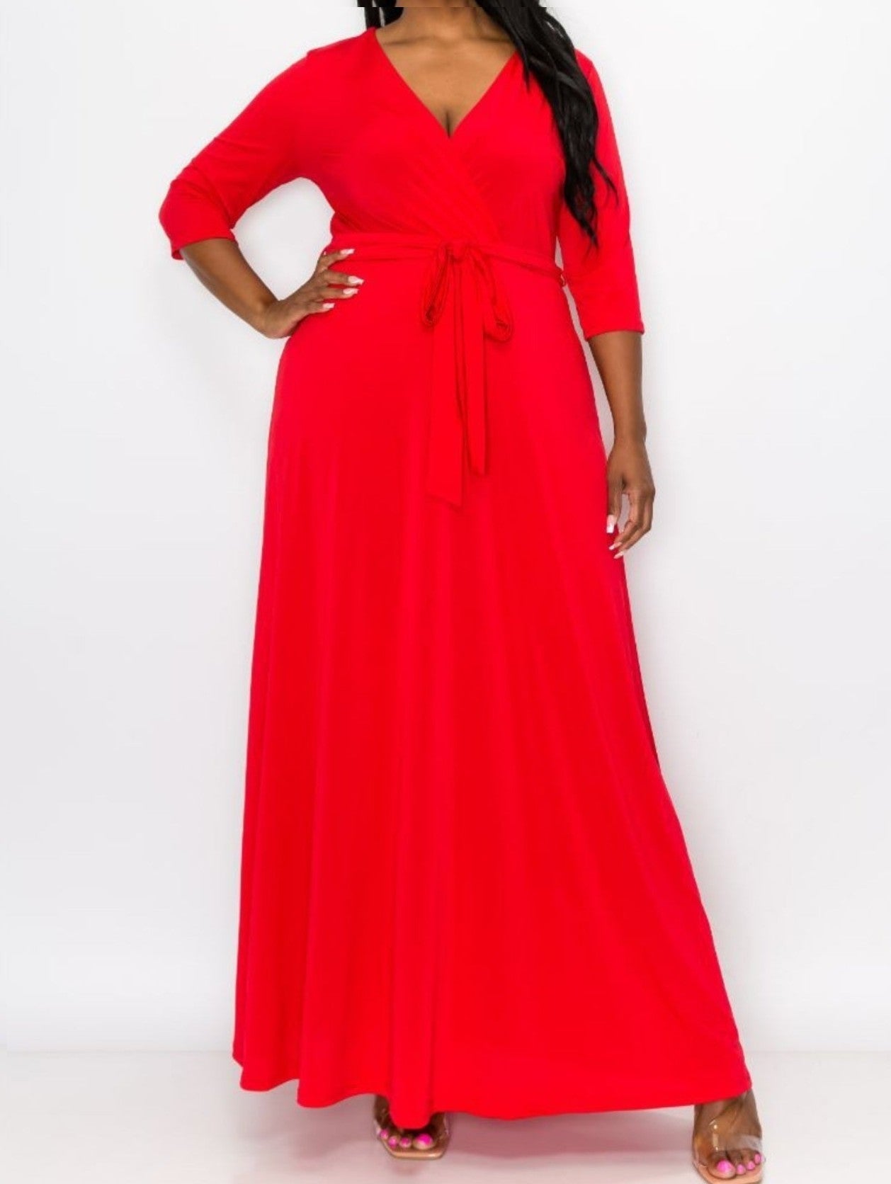 Red Alert Maxi Dress - Sheer Sheek Modest Boutique