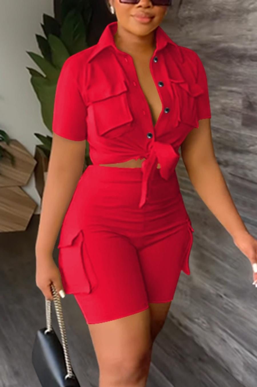 Red Short Set - Sheer Sheek Modest Boutique