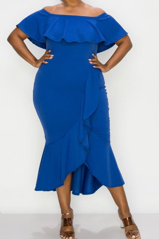 Stunning Royal Blue Dress - Sheer Sheek Modest Boutique